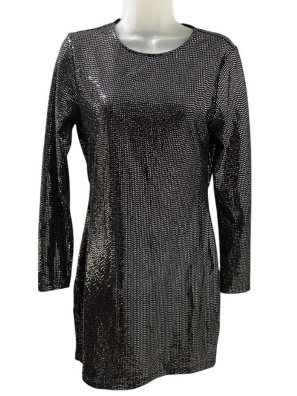 Divided by H&M Shimmery Backless Long Sleeve Sequin Dress